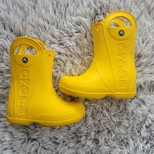 Yellow Crocs rainboots Size 12